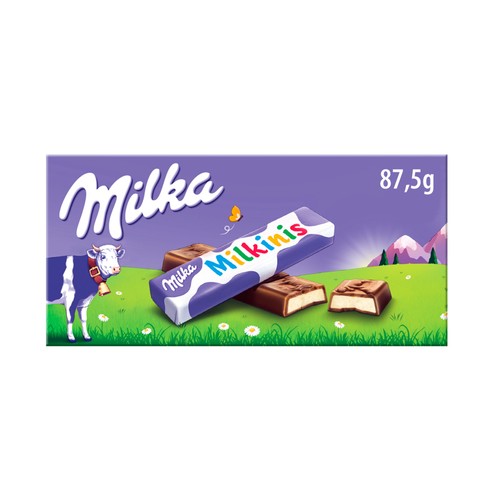 Barritas de chocolate con relleno de crema de leche Milkinis MILKA 8 uds. 87,5 g.