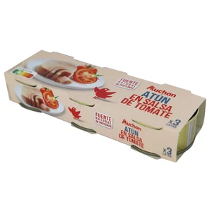 PRODUCTO ALCAMPO Atún en tomate lata de 52 g. pack de 3 uds.