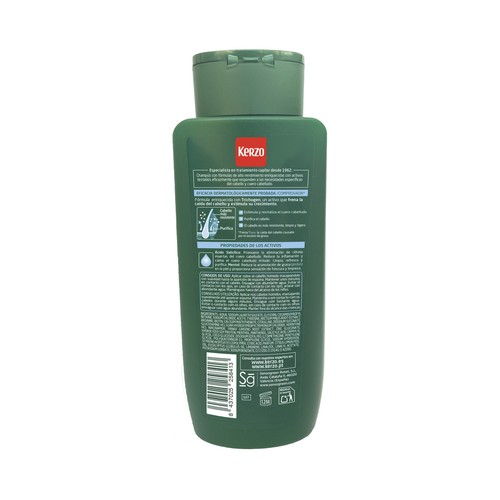 KERZO Champú refrescante anti-caida para cabellos grasos en situación de caida 400 ml.