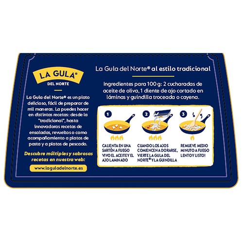LA GULA DEL NORTE Sucedaneo de angulas ultracongelado LA GULA DEL NORTE 2 x 200 g.