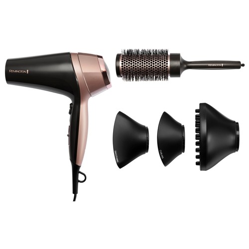 Secador de pelo REMINGTON Curl & Straight D5706, iónico, 2200W, 2 velocidades, 3 temperaturas.