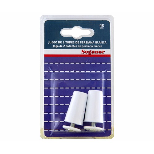 Juego de 2 topes de persiana de 40 milímetros y de color blanco SOGANOR.