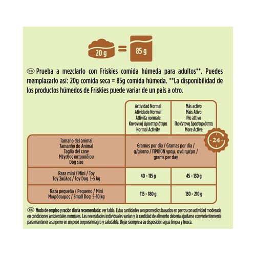 FRISKIES Comida para perro mini rica en buey 3 kg.