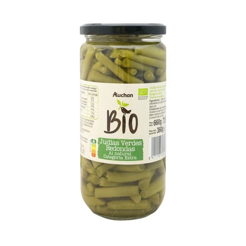 PRODUCTO ALCAMPO Bio Judias verdes redondas natural extra, ecológicas bote 360 g.