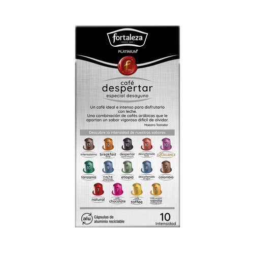 FORTALEZA PLATINUM Café en cápsulas despertar especial para el desayuno I10,10 uds.