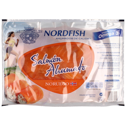 NORDFISH Salmón ahumado noruego NORDFISH 250 g.