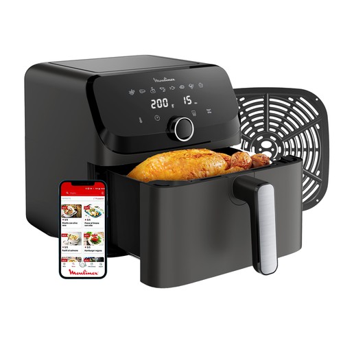 Freidora de aire MOULINEX EZ855H, 2020W, Capacidad 7,5L, 8 programas.