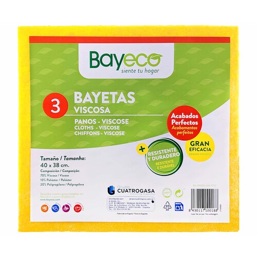 BAYECO Bayetas multiuso BAYECO 30 x 30 cm 3 uds