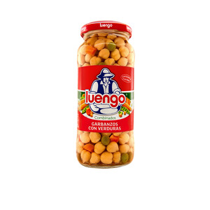 Imagen de LUENGO Garbanzos cocidos con verduras en frasco 400 g.