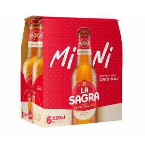 LA SAGRA Mini Cervezas lager botellín 6 bot. x 20 cl.