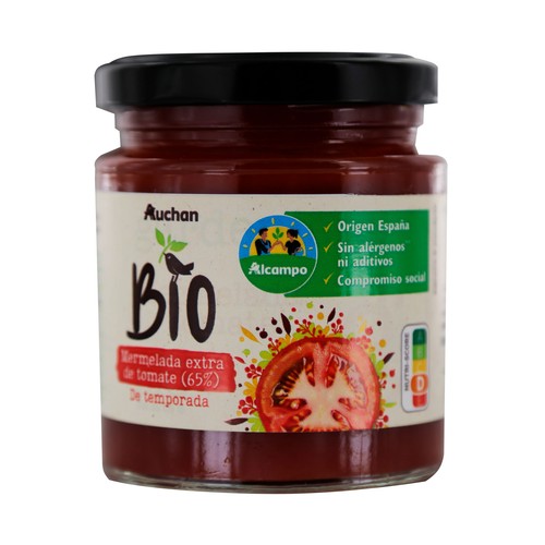Mermelada extra de tomate de temporada ecológica ALCAMPO PRODUCCIÓN CONTROLADA ECOLÓGICO 250 g.
