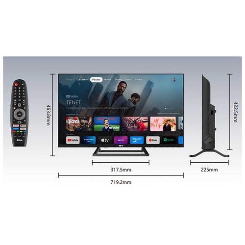 TV D-LED 81,2cm (32) QILIVE Q32HA232B HD Ready, Smart TV Android, TDT T2,  WiFi, Bluetooth, USB, 3xHDMI.