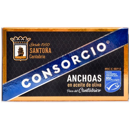 CONSORCIO Anchoa cantábrico en aceite de oliva serie oro CONSORCIO 53 gr.