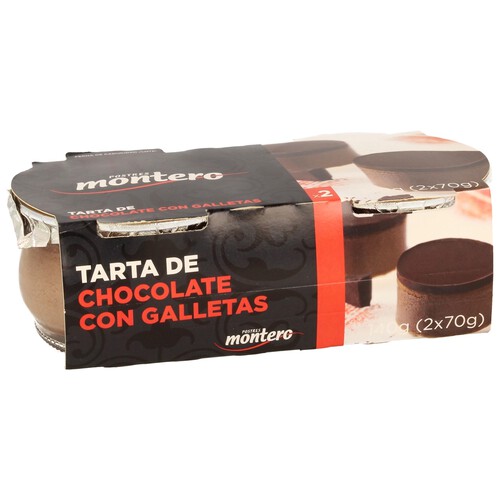 MONTERO Tarta de chocolate con galletas MONTERO 2 x 70 g.