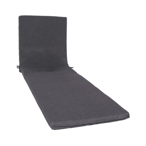 Cojín tumbona gris 180X55X4,5cm desenfundable antimanchas, ANJOSA