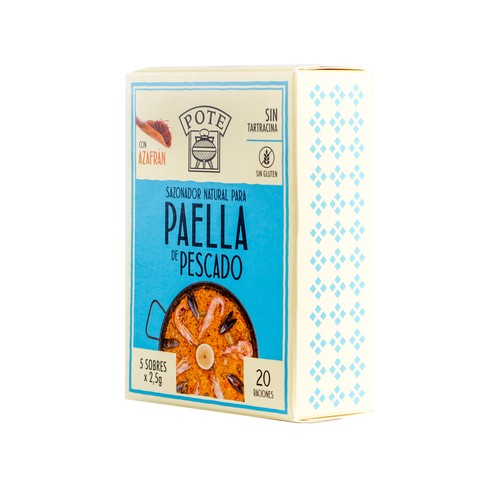 POTE Sazonador para paellas de pescado, con azafrán 5 uds. x 2,5 g.