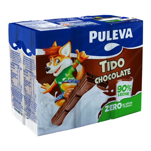 Batido de chocolate sin colorantes ni conservantes ni azúcares añadidos PULEVA Zero 6 x 200 ml.