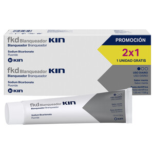 Imagen de KIN Pasta de dientes blanqueadora de uso diario y sabor a menta KIN Fkd 2 x 125 ml.