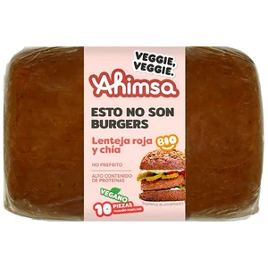 Hamburguesa vegana de lenteja roja y chia AHIMSA BIO 750 g.