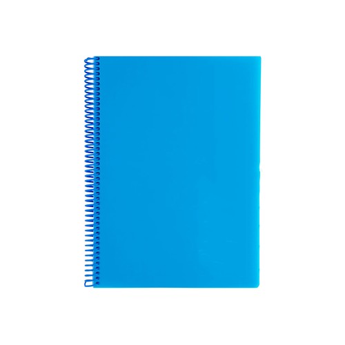 Cuaderno A4 80 hojas, con tapa de polipropileno, color azul 90 g. AUCHAN.