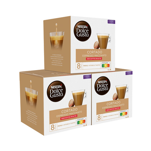 DOLCE GUSTO Café en cápsulas cortado descafeinado I5, 16 uds. 