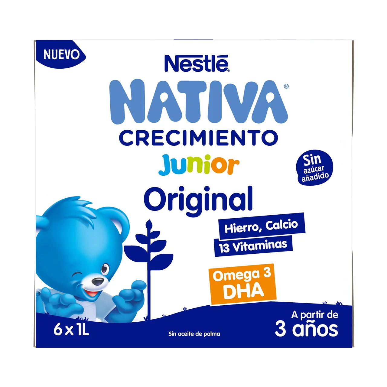 Junior original de Neslté Leche (3) de crecimiento, a partir de 3 años 6 x 1 l.