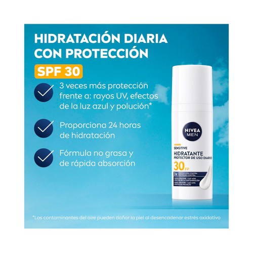 NIVEA Men sensitive Crema hidratante protectora con FPS 30 50 ml.