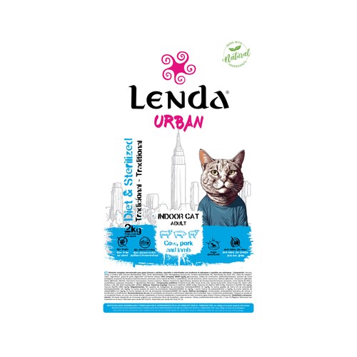 LENDA URBAN Alimento seco de gato indoor esterilizado 2kg