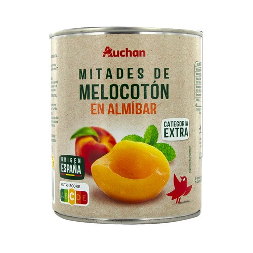PRODUCTO ALCAMPO Mitades de melocotón extra en almíbar 480 g.