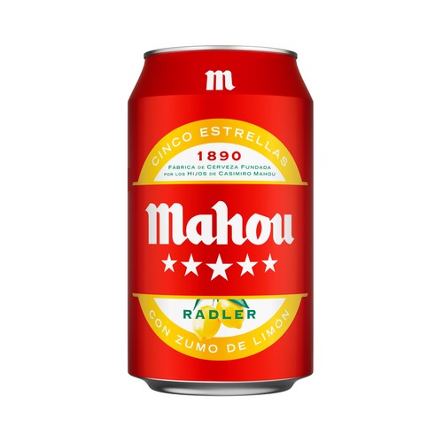 Cerveza con zumo natural de limón MAHOU RADLER lata 33 cl.
