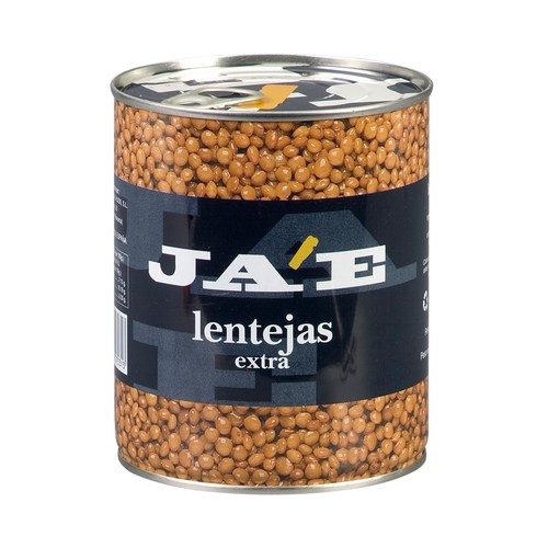 JAE Lentejas cocidas lata de 500 g.