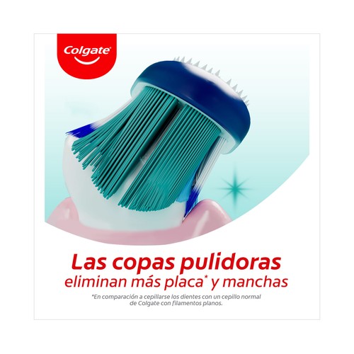 COLGATE 360º Cepillo de dientes medio, con 4 zonas de acción que ayudan a eliminar las bacterias bucales 3 uds.