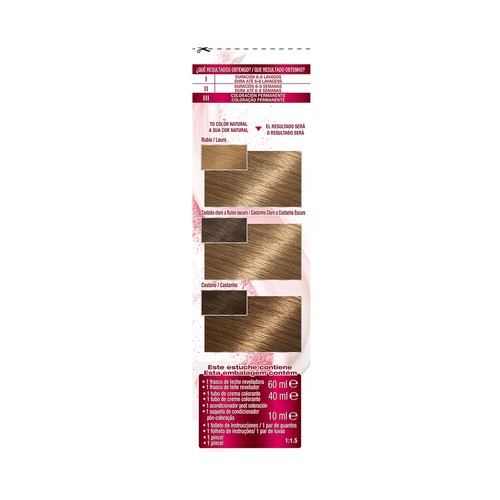 GARNIER Color sensation Coloración permanente e intensa reutilizable para bol y pincel, tono 7 Rubio.