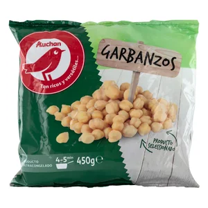 AUCHAN Garbanzos pre-cocidos y ultracongelados 400 g. Producto Alcampo