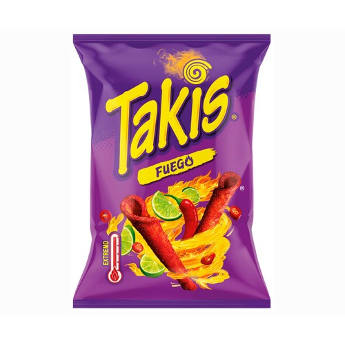 TAKIS Rollitos de maíz crujientes sabor lima picante 130 g.