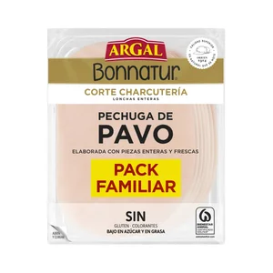 BONNATUR de Argal Corte charcutería Pechuga de pavo cortada en lonchas 165 g.