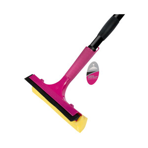 Imagen de ROZENBAL Limpiacristales (rasqueta) con esponja + mango telescópico.