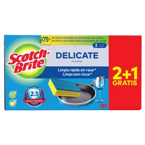 SCOTCH-BRITE Delicate Estropajo de fibra que no raya, especial superficies delicadas 2 uds.