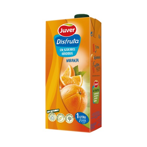 Néctar de naranja, sin azúcares añadidos JUVER brick de 1 l.