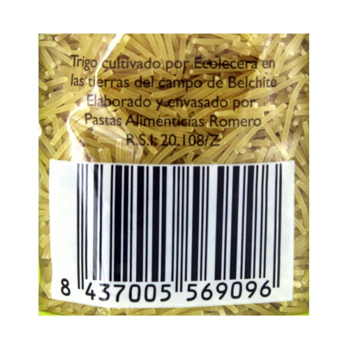 ECOLECERA Pasta fideos Cabellines ecológicos ECOLECERA 500 g.