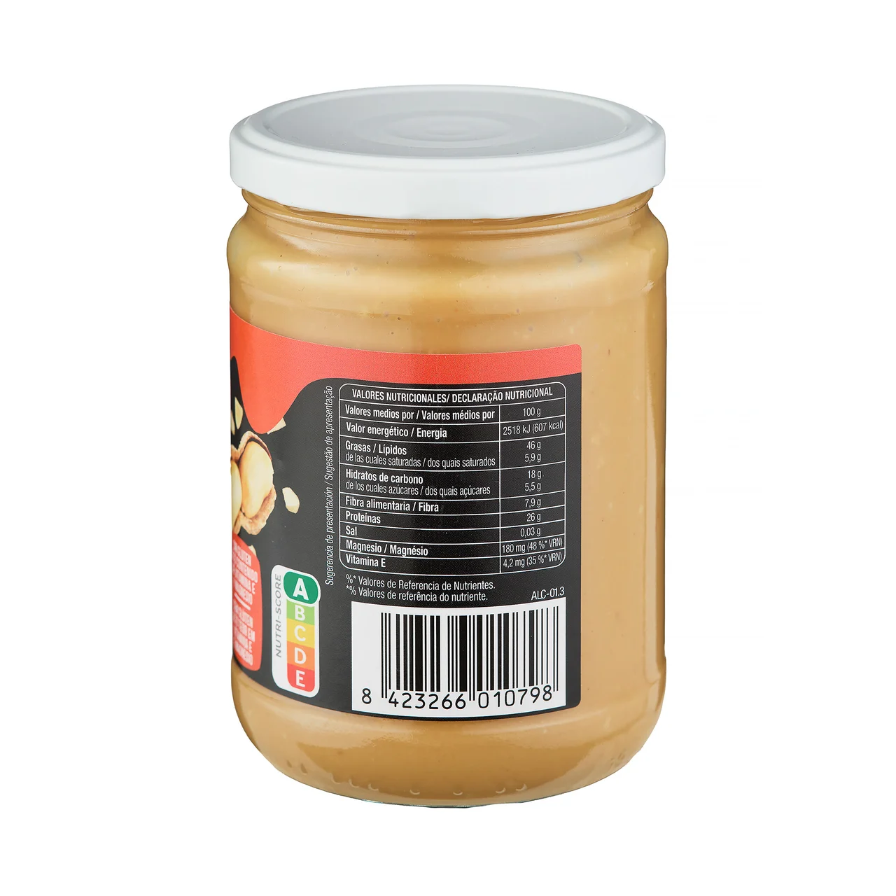 PRODUCTO ALCAMPO Crema de cacahuete crujiente (crunchy) con trozos, molida en molino de piedra 500 g