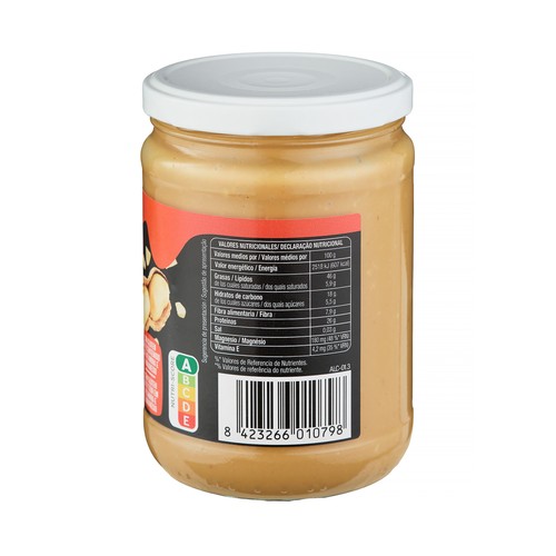 PRODUCTO ALCAMPO Crema de cacahuete crujiente (crunchy) con trozos, molida en molino de piedra 500 g