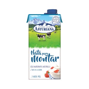 Central Lechera Asturiana Nata Líquida (38 % de Materia Grasa) para Montar Central Lechera Asturiana 1 L. 1000 ML
