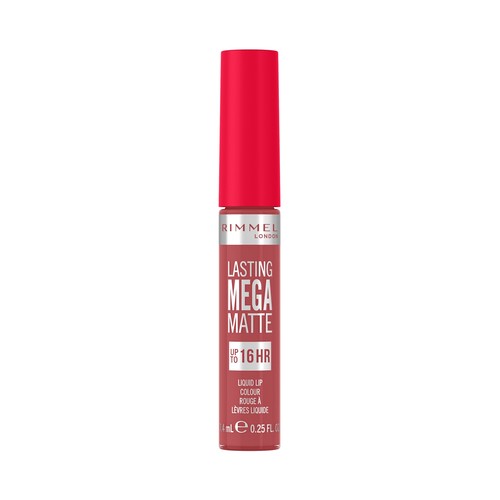 RIMMEL Lasting mega matte tono 210 rose & shine Pintalabios líquido de larga duración (16 horas) con acabado mate.