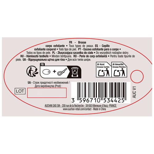 COSMIA Cepillo corporal exfoliante para todo tipo de pieles.