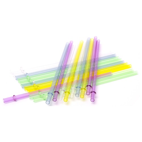 Set de 20 cañitas reutilizables de plástico, multicolor con cepillo, 23cm ACTUEL.