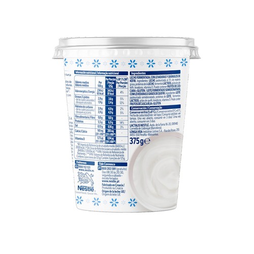 NESTLÉ Kéfir nutural con textura cremosa 375 g.