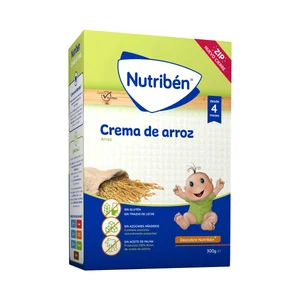 NUTRIBÉN Papilla en polvo de crema de arroz, a partir de 4 meses NUTRIBÉN 300 g.