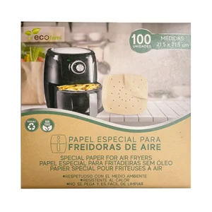 ECOFAMI Papel para cocina con freidora de aire de 21,5x21,5 100 uds.