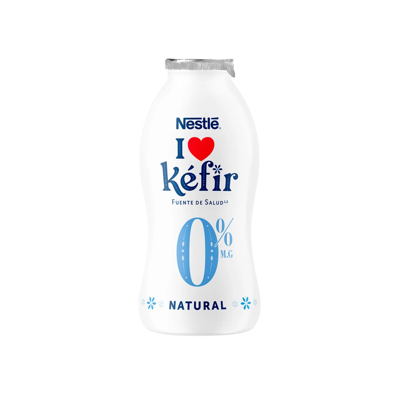 Kefir líquido natural desnatado (0% materia grasa), elaborado con fermentos lácteos y levaduras de 6 x 100 g.